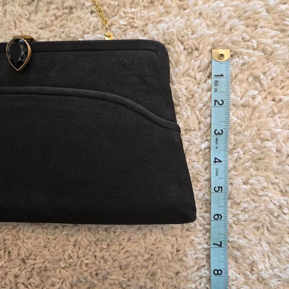 Vintage Black Clutch with Gold Chain - Picture 10 of 12